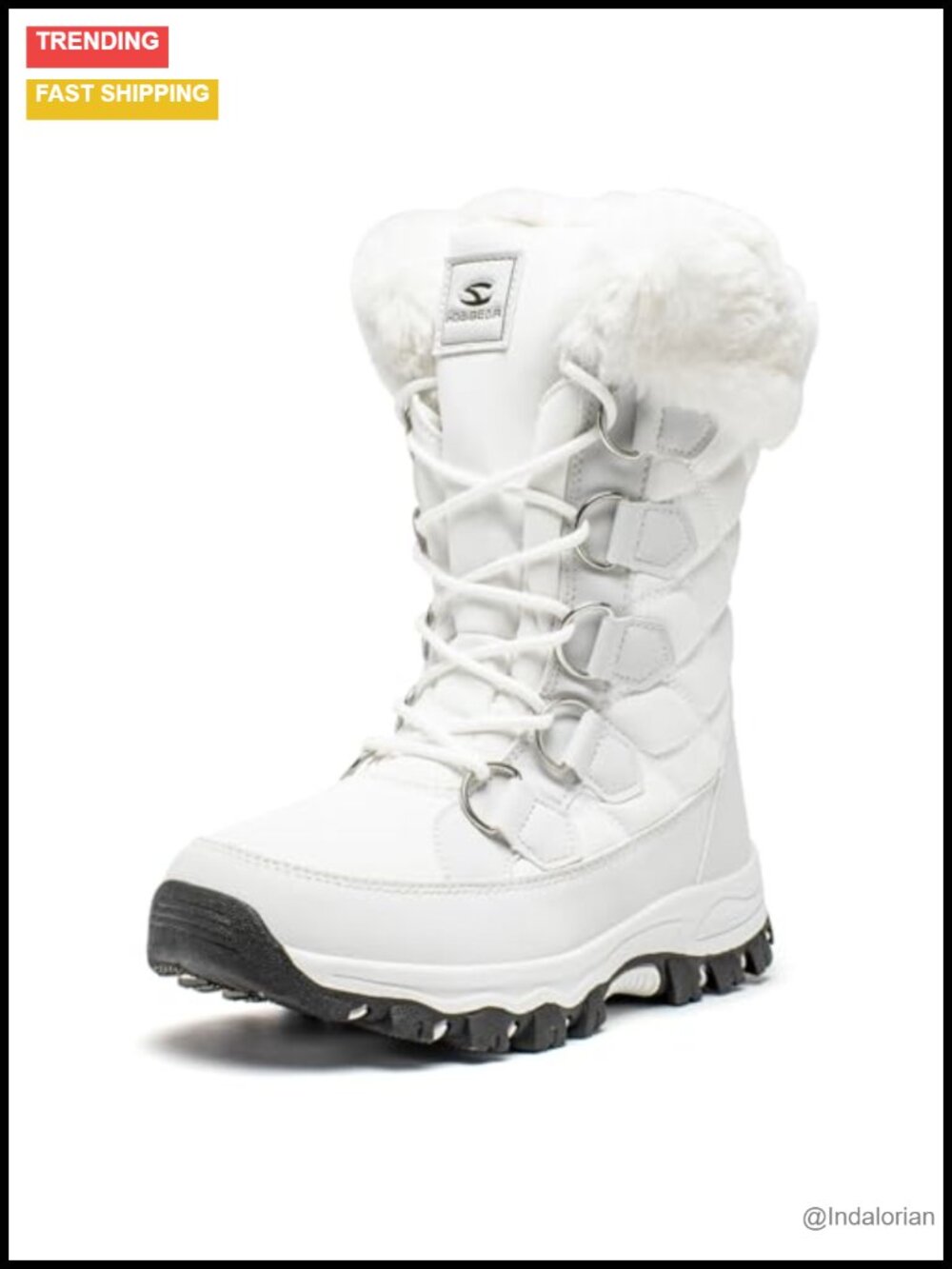 Winter Snow Boots Faux Fur Lined Water Resistant Lace-Up